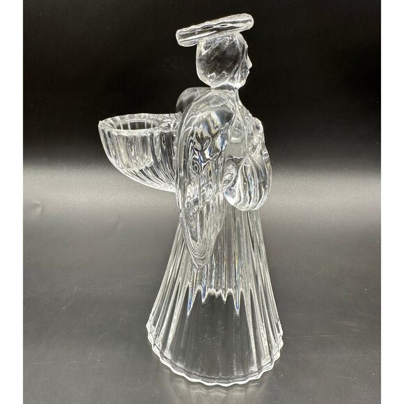 Crystal Angel Figurine Glass Candle Holder Clear Praying Hands Christmas Decor - Picture 5 of 10